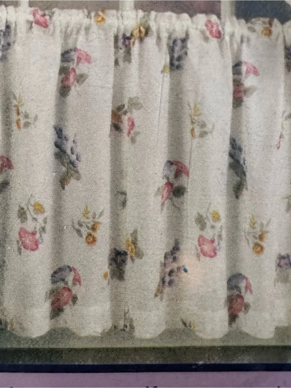 Vintage HOME essentials Plum Floral Tier & Swag Set